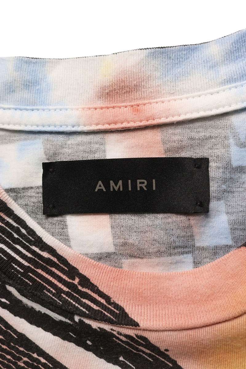 Amiri SUN AND MOON Print T-Shirt Black x Pink x Blue x Yellow Size L