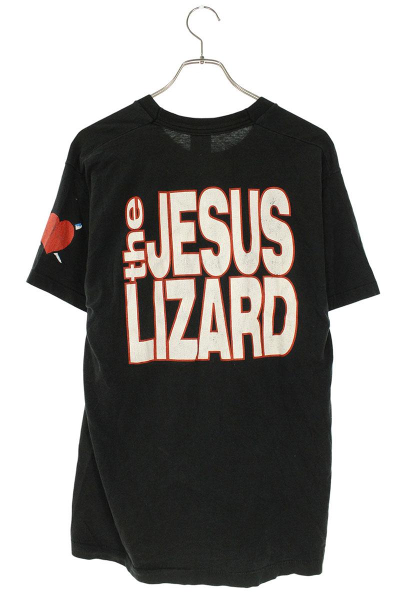 VINTAGE JESUS LIZARD Wolf Graphic T-shirt Black Size L