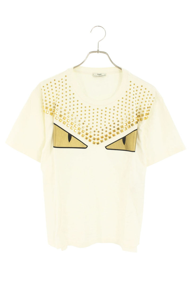 FENDI Multi Metal Studs Monster T-shirt Size XXS