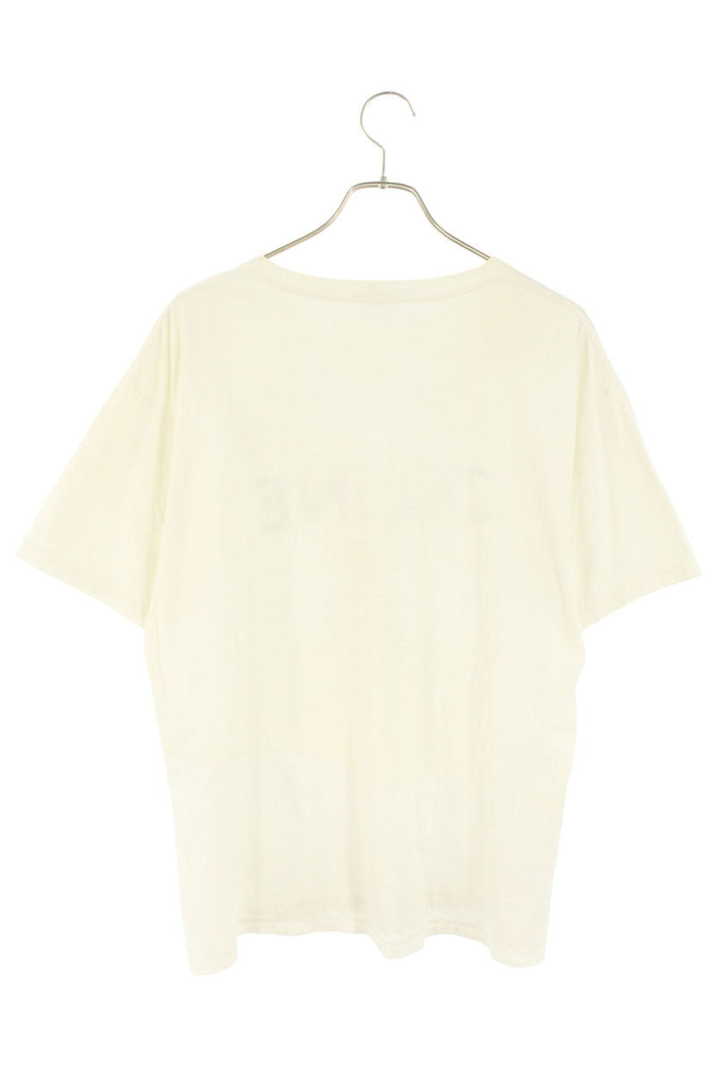 CELINE White Cotton Rhinestone Logo T-shirt Size M