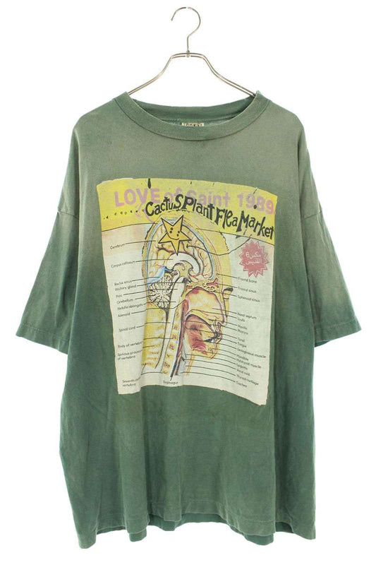 SAINT MICHAEL x CPFM 24AW Distressed SNT Tee Green Size XXL