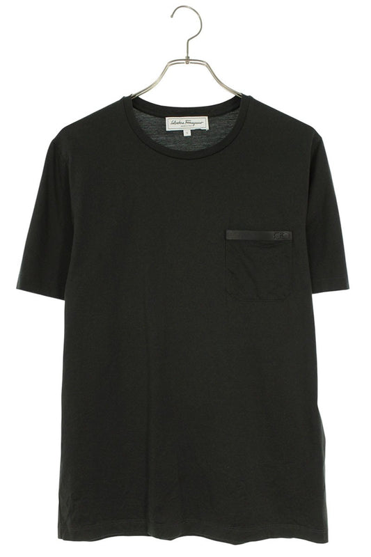 Salvatore Ferragamo Black Leather Trim T-shirt Size S