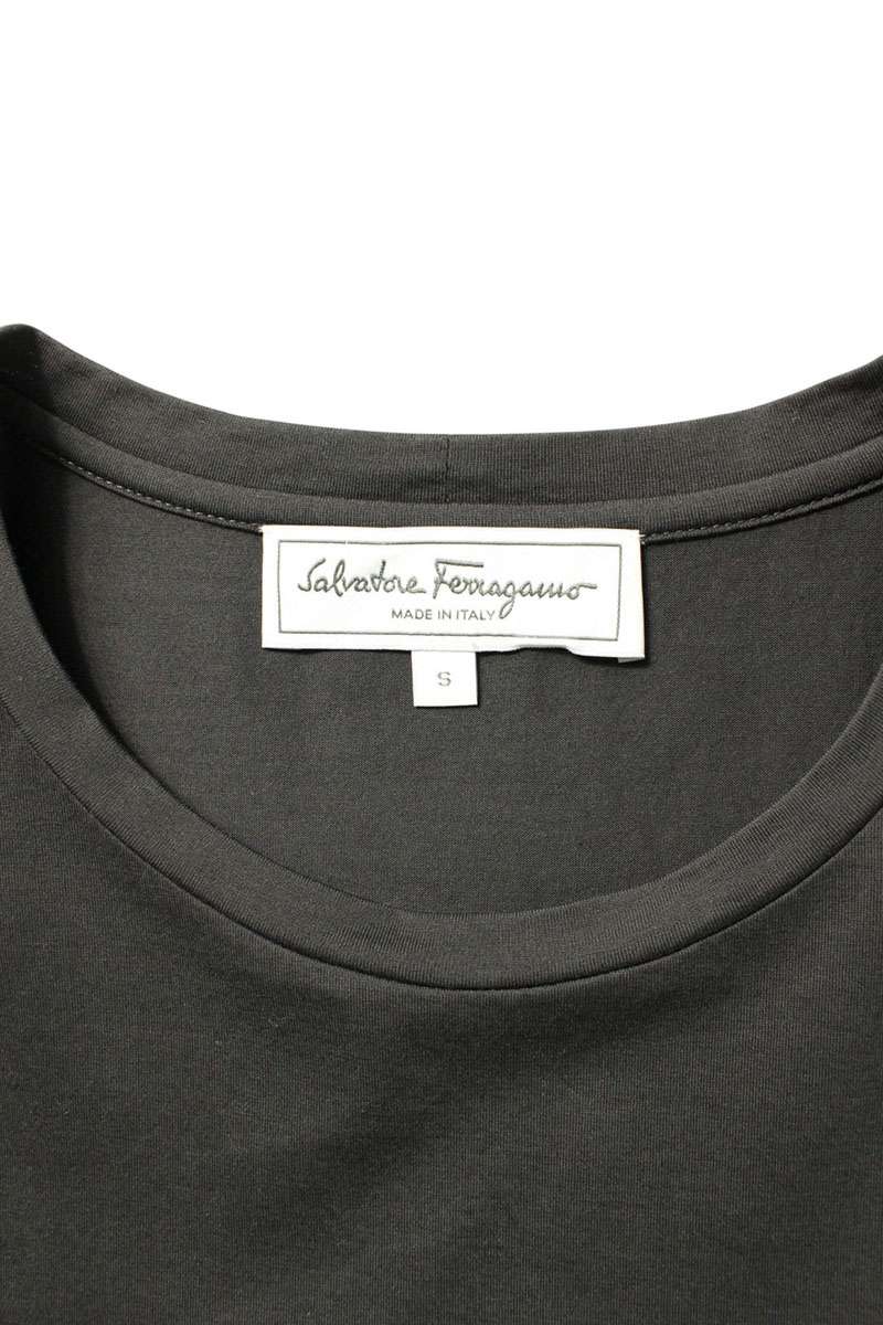 Salvatore Ferragamo Black Leather Trim T-shirt Size S