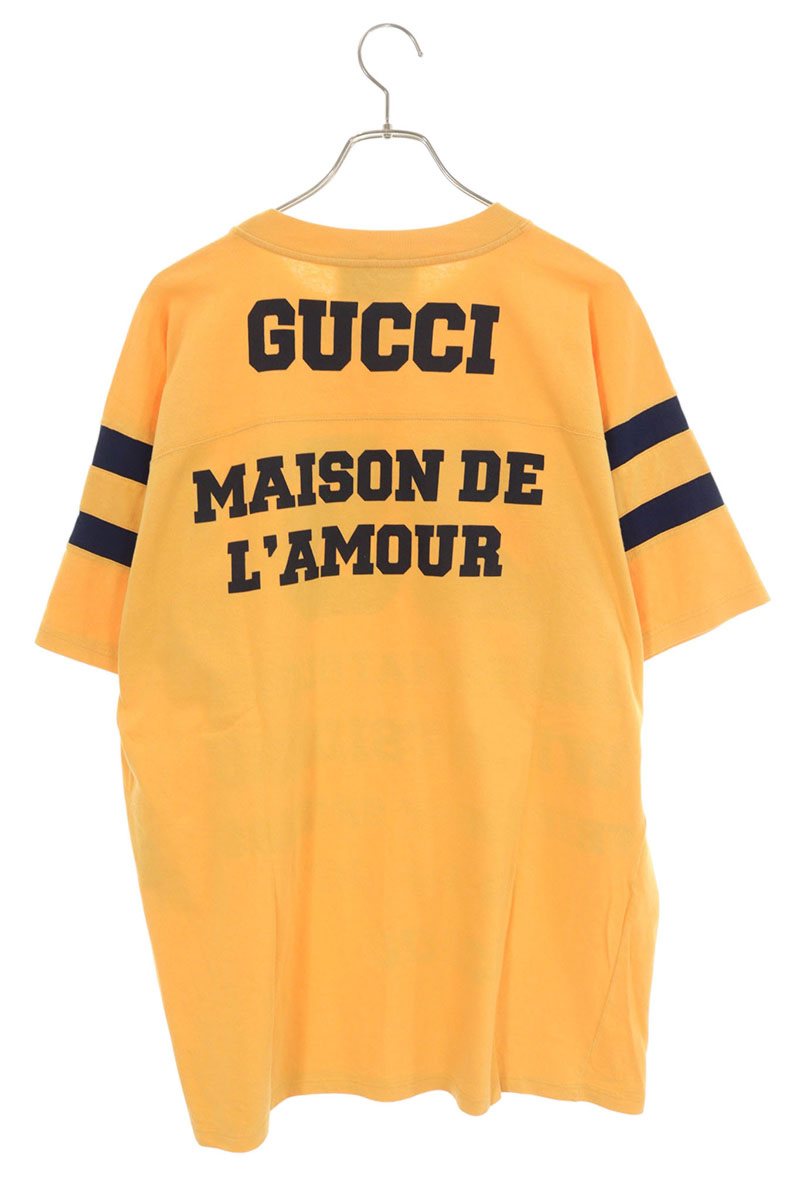 GUCCI Yellow Cotton Printed T-shirt Size M
