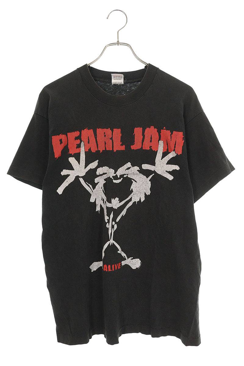 VINTAGE 90s Pearl Jam ALIVE Print Tee Black Size L