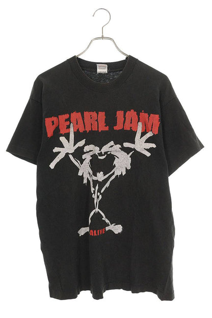 VINTAGE 90s Pearl Jam ALIVE Print Tee Black Size L