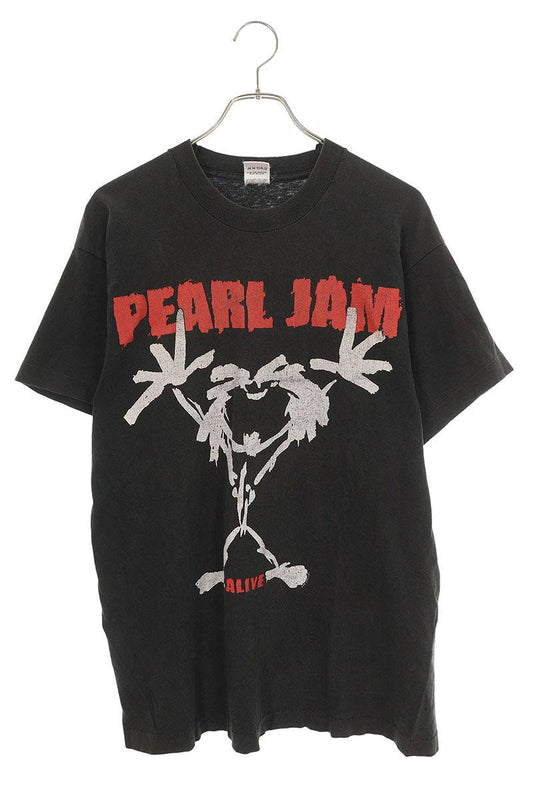 VINTAGE 90s Pearl Jam ALIVE Print Tee Black Size L