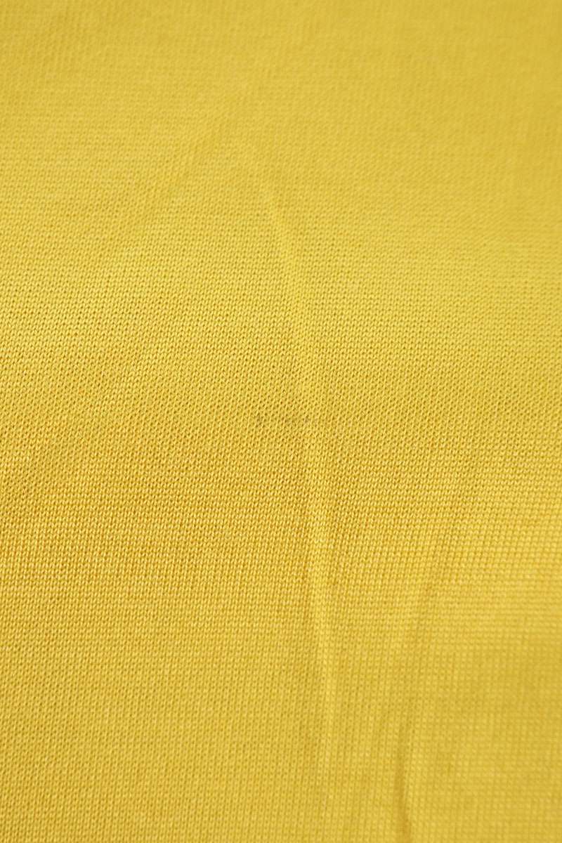 FENDI Yellow Silk Logo Embroidered T-shirt Size XXL