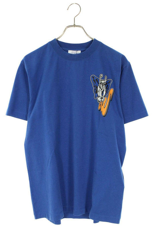 OFF-WHITE Blue Graphic Print T-Shirt Cotton Size M