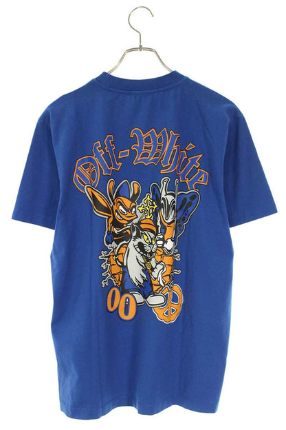 OFF-WHITE Blue Graphic Print T-Shirt Cotton Size M