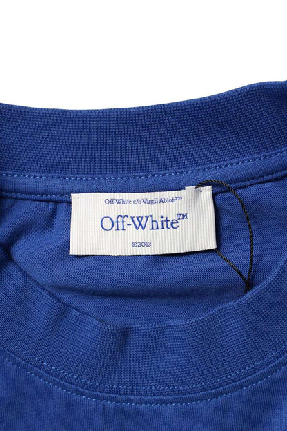 OFF-WHITE Blue Graphic Print T-Shirt Cotton Size M