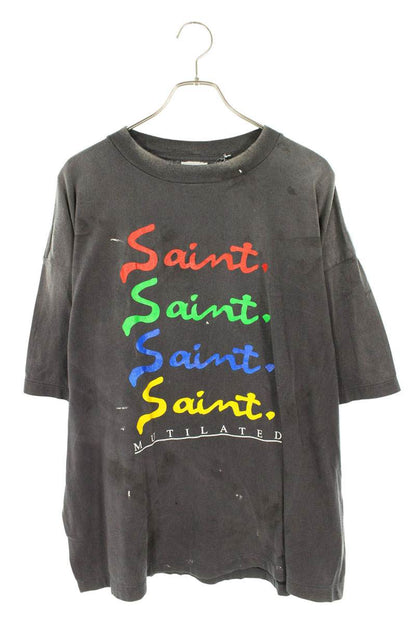 SAINT MICHAEL Multicolor Logo Tee Black Size XXL