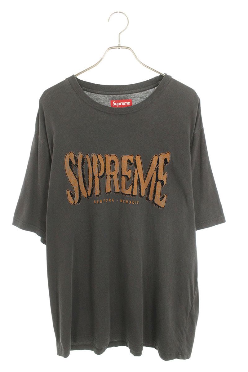 SUPREME 25SS Flocled Washed S S Top Gray Size L