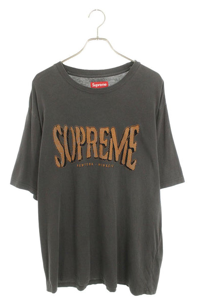 SUPREME 25SS Flocled Washed S S Top Gray Size L