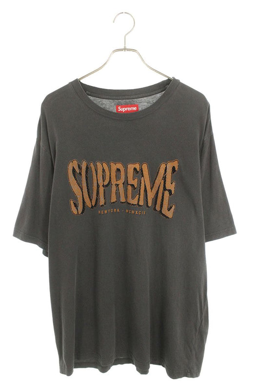 SUPREME 25SS Flocled Washed S S Top Gray Size L