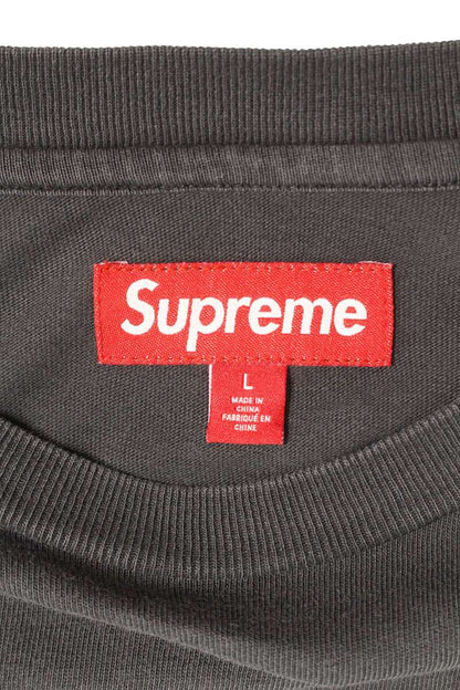 SUPREME 25SS Flocled Washed S S Top Gray Size L