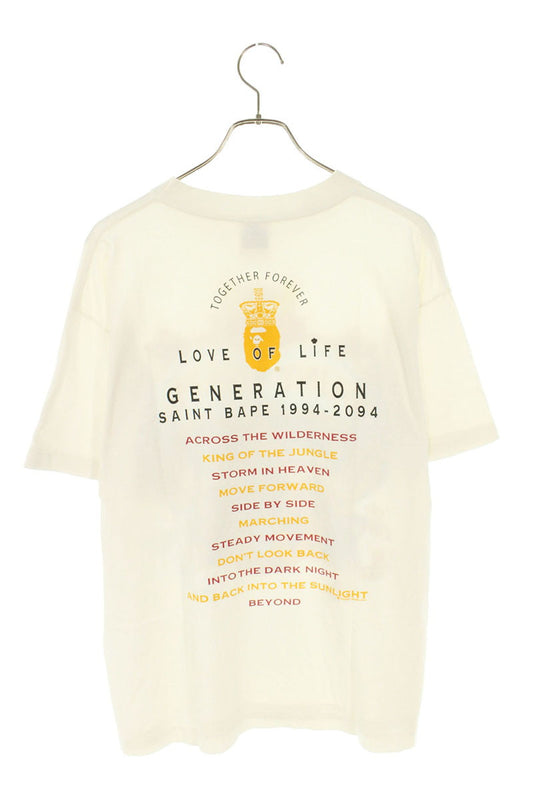 Bape x Saint Michael Print T-Shirt White Size S