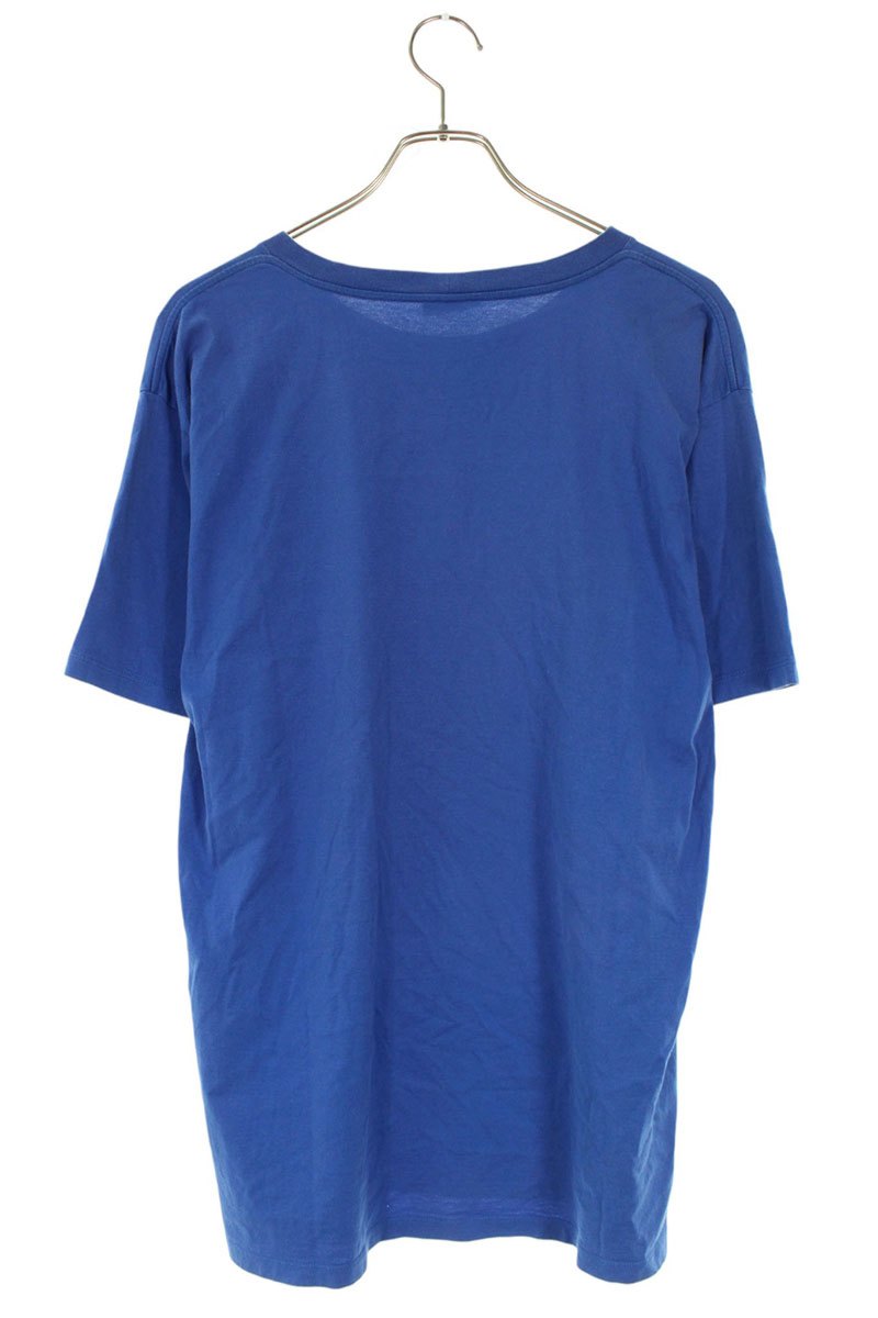 CELINE Blue Cotton Loose Logo T-shirt Size S