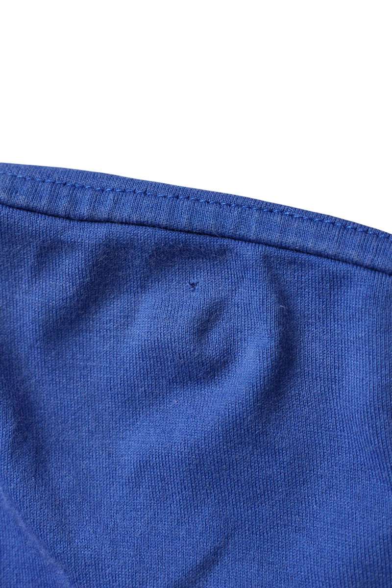 CELINE Blue Cotton Loose Logo T-shirt Size S