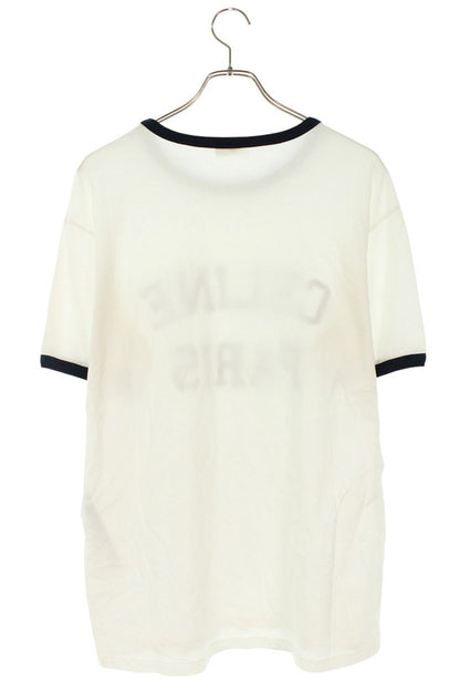 CELINE Multi Cotton Front Logo Print T-shirt Size XS