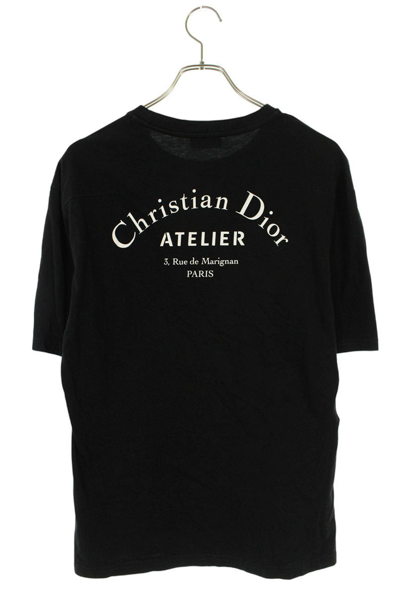 DIOR Atelier Logo Cotton T-shirt Black Size XS