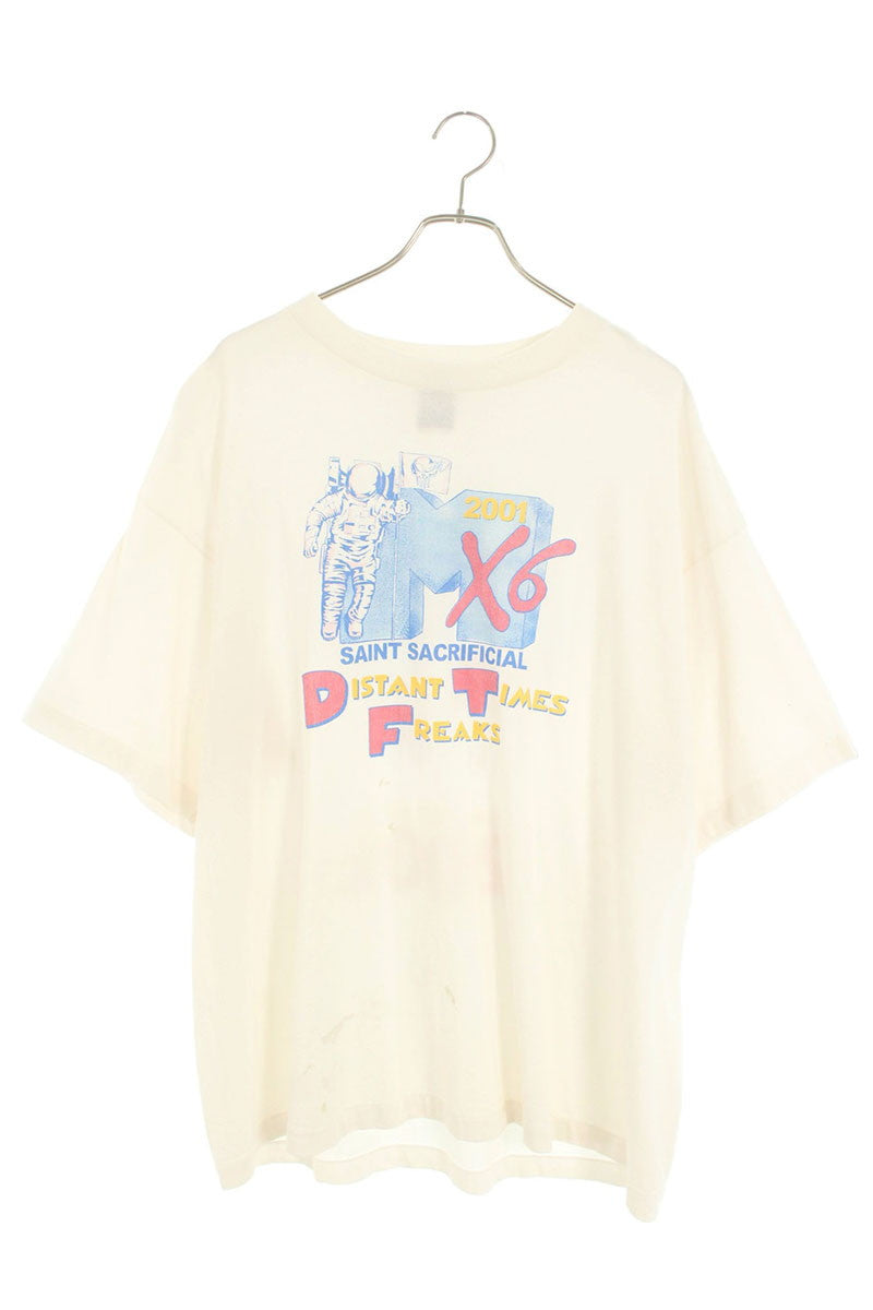 Saint Michael 25SS Vintage Print T-Shirt White Size XL