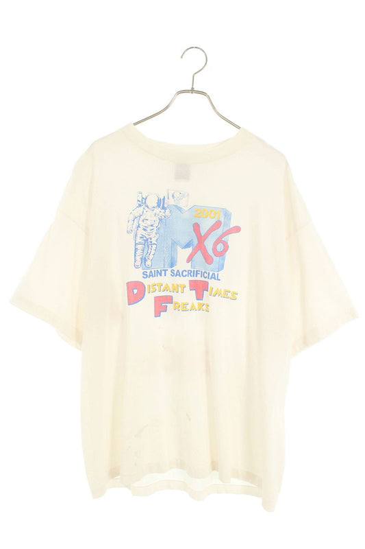 Saint Michael 25SS Vintage Print T-Shirt White Size XL