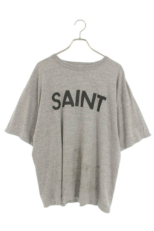 Saint Michael 25SS Vintage Logo Print T-Shirt Gray Size L