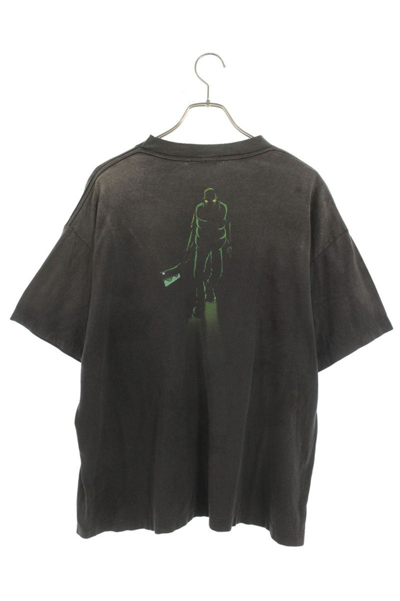 Saint Michael 25SS Vintage Print T-Shirt Black Size M
