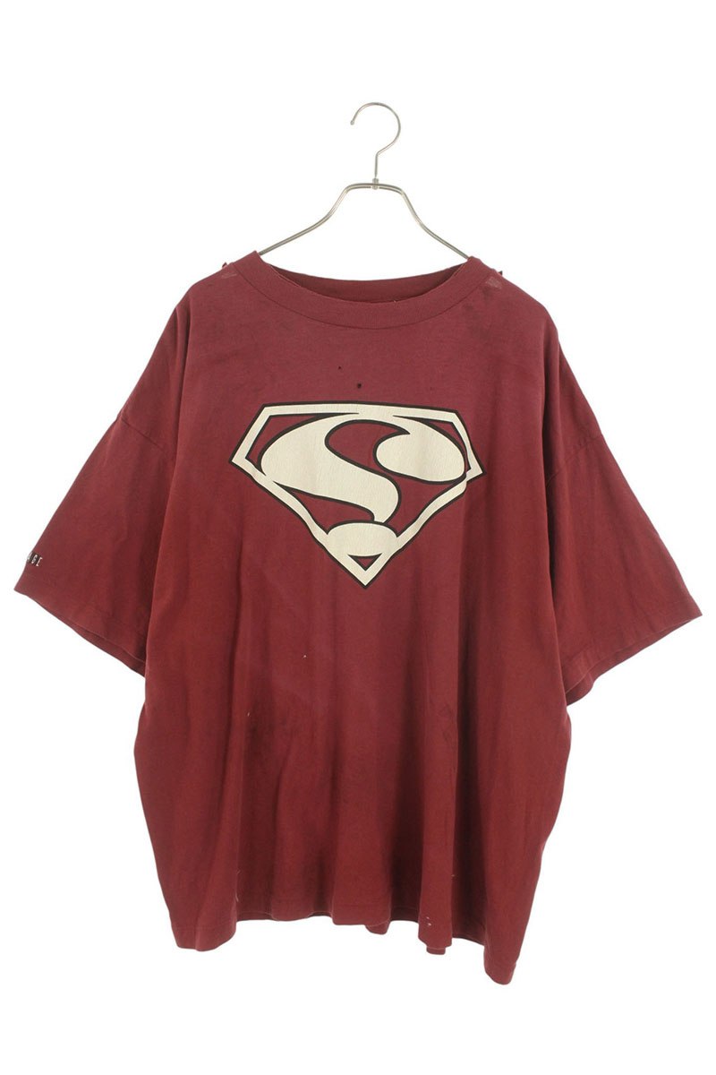 SAINT MICHAEL 25SS Distressed Graphic Print Tee Red Size XXL