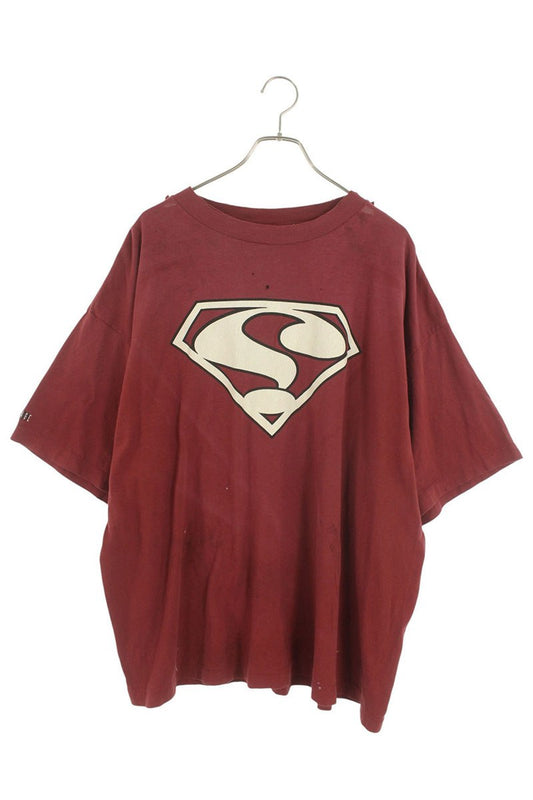 SAINT MICHAEL 25SS Distressed Graphic Print Tee Red Size XXL