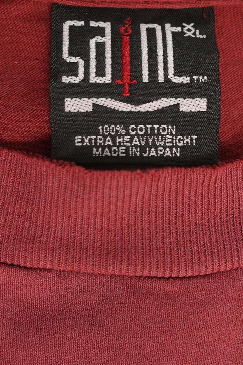 SAINT MICHAEL 25SS Distressed Graphic Print Tee Red Size XXL