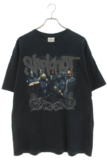 VINTAGE 00s Slipknot Tribal Print T-Shirt Black Size XL