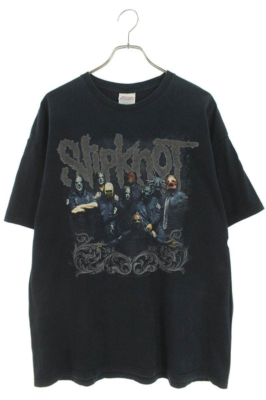 VINTAGE 00s Slipknot Tribal Print T-Shirt Black Size XL