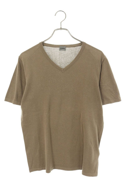JILSANDER Khaki Cotton V-Neck T-Shirt Size S