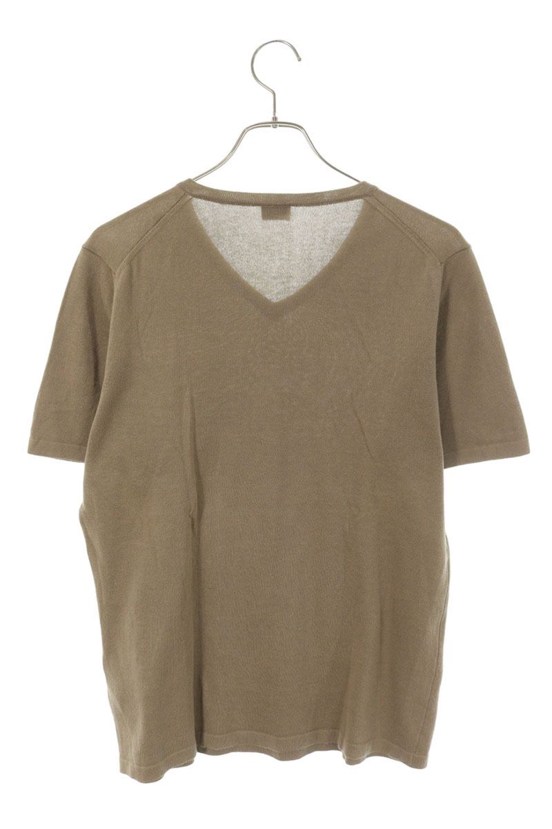 JILSANDER Khaki Cotton V-Neck T-Shirt Size S