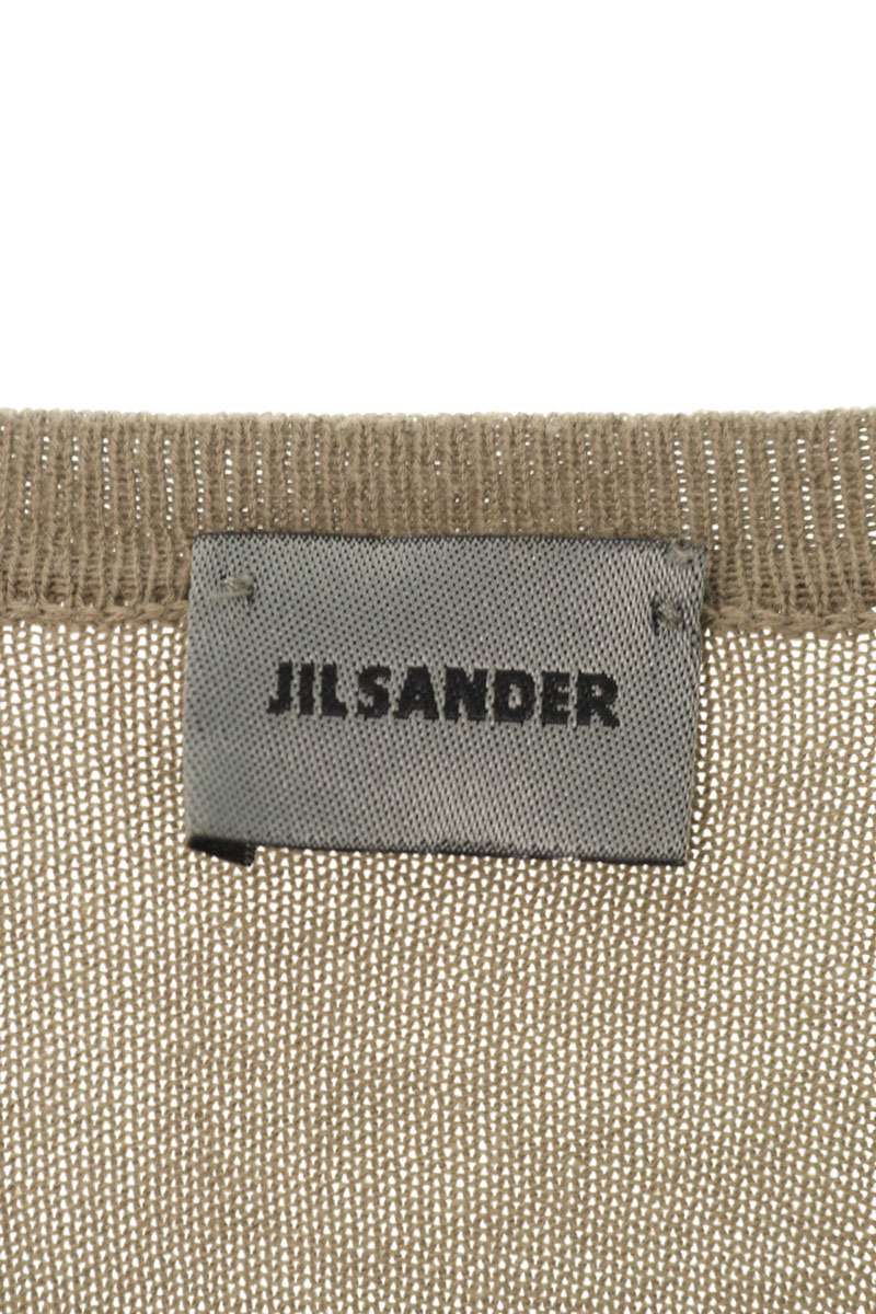 JILSANDER Khaki Cotton V-Neck T-Shirt Size S