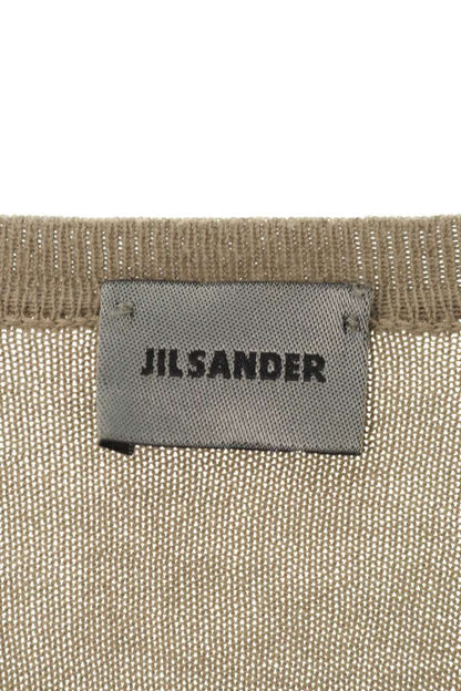 JILSANDER Khaki Cotton V-Neck T-Shirt Size S
