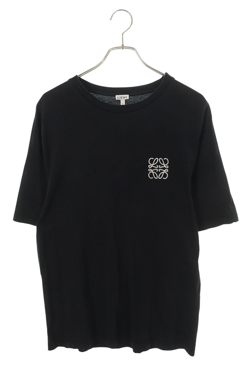 LOEWE Anagram Embroidery Cotton T-shirt Black Size L