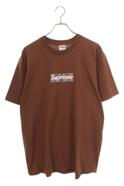 Supreme 19AW Bandana Box Logo Tee T-Shirt Brown Size L