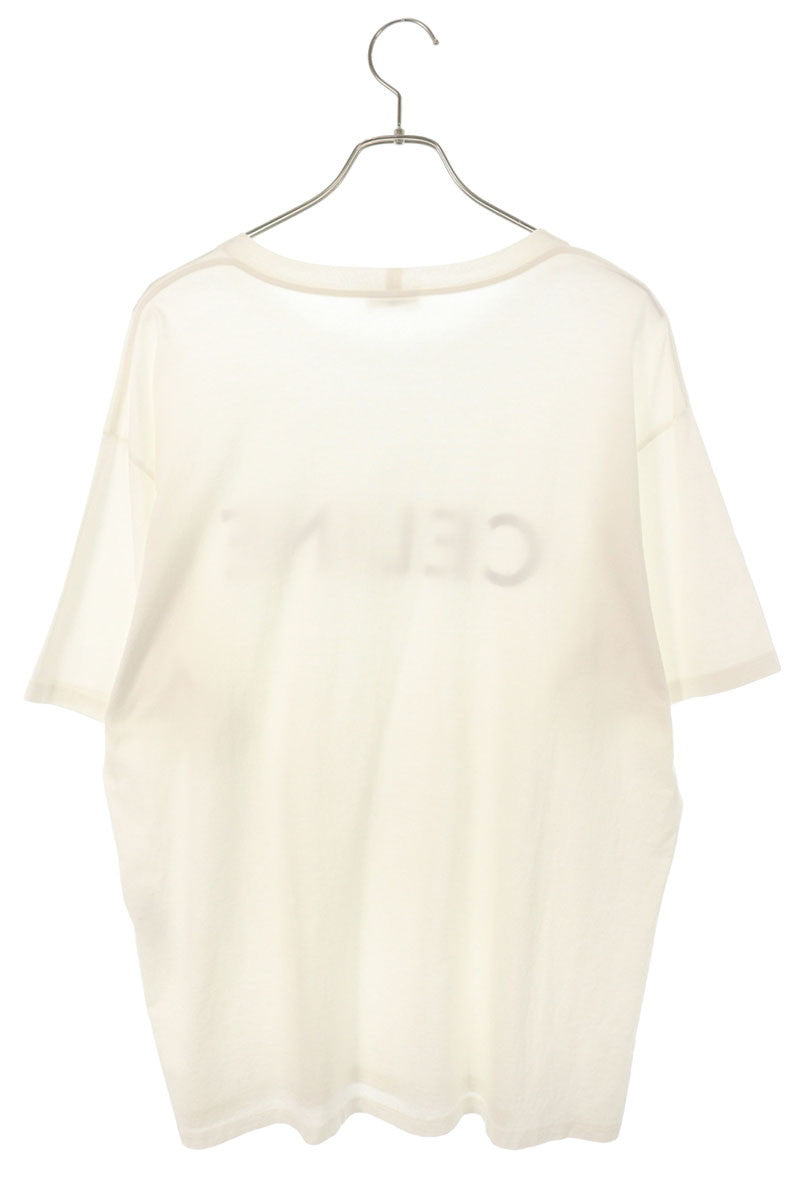 CELINE Loose Fit Logo Print T-shirt White Size L