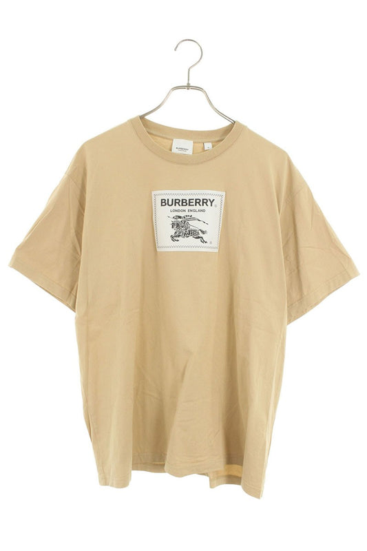 Burberry Logo Patch Cotton T-shirt Beige Size M
