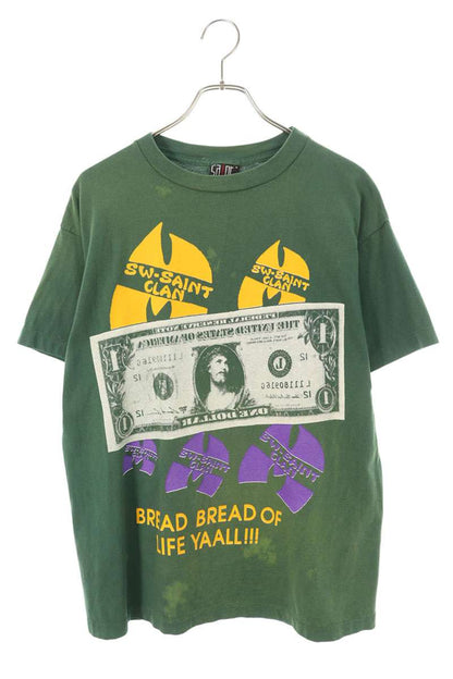 SAINT MICHAEL 24SS Distressed Saint Clan Tee Green Size S