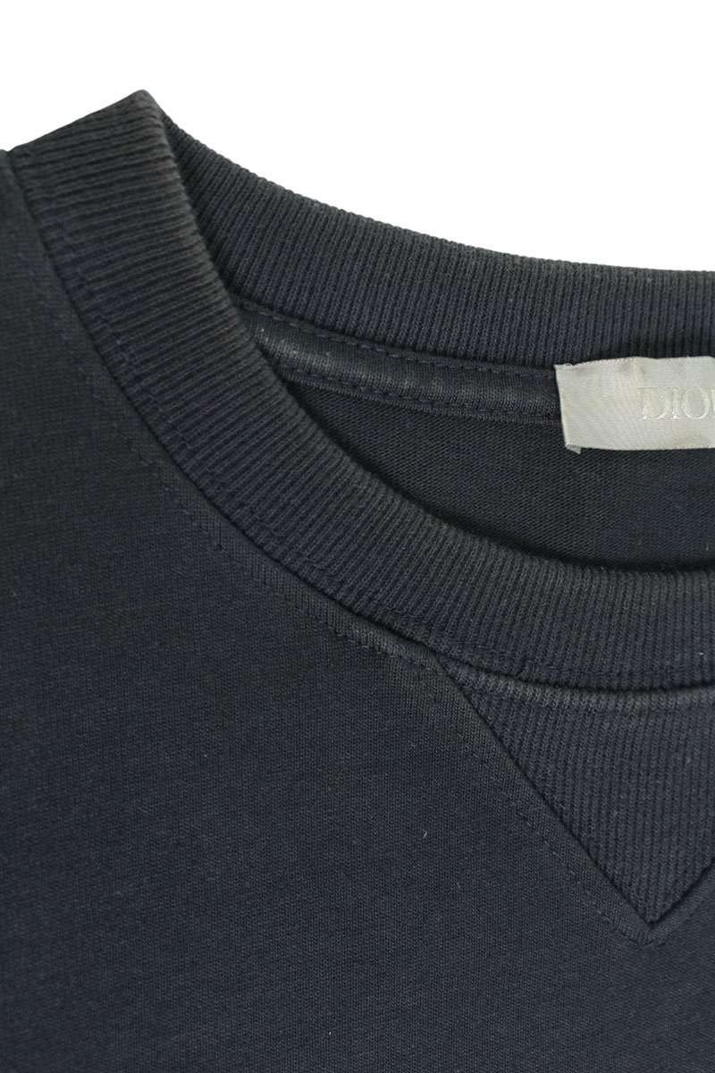 DIOR Logo Embroidery Cotton T-shirt Navy Size S
