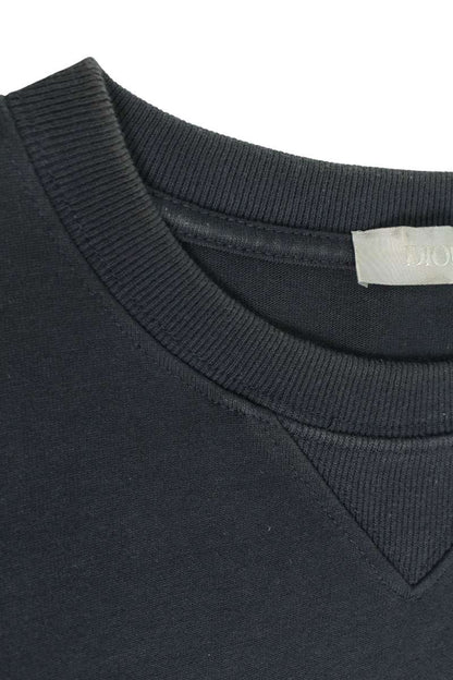 DIOR Logo Embroidery Cotton T-shirt Navy Size S