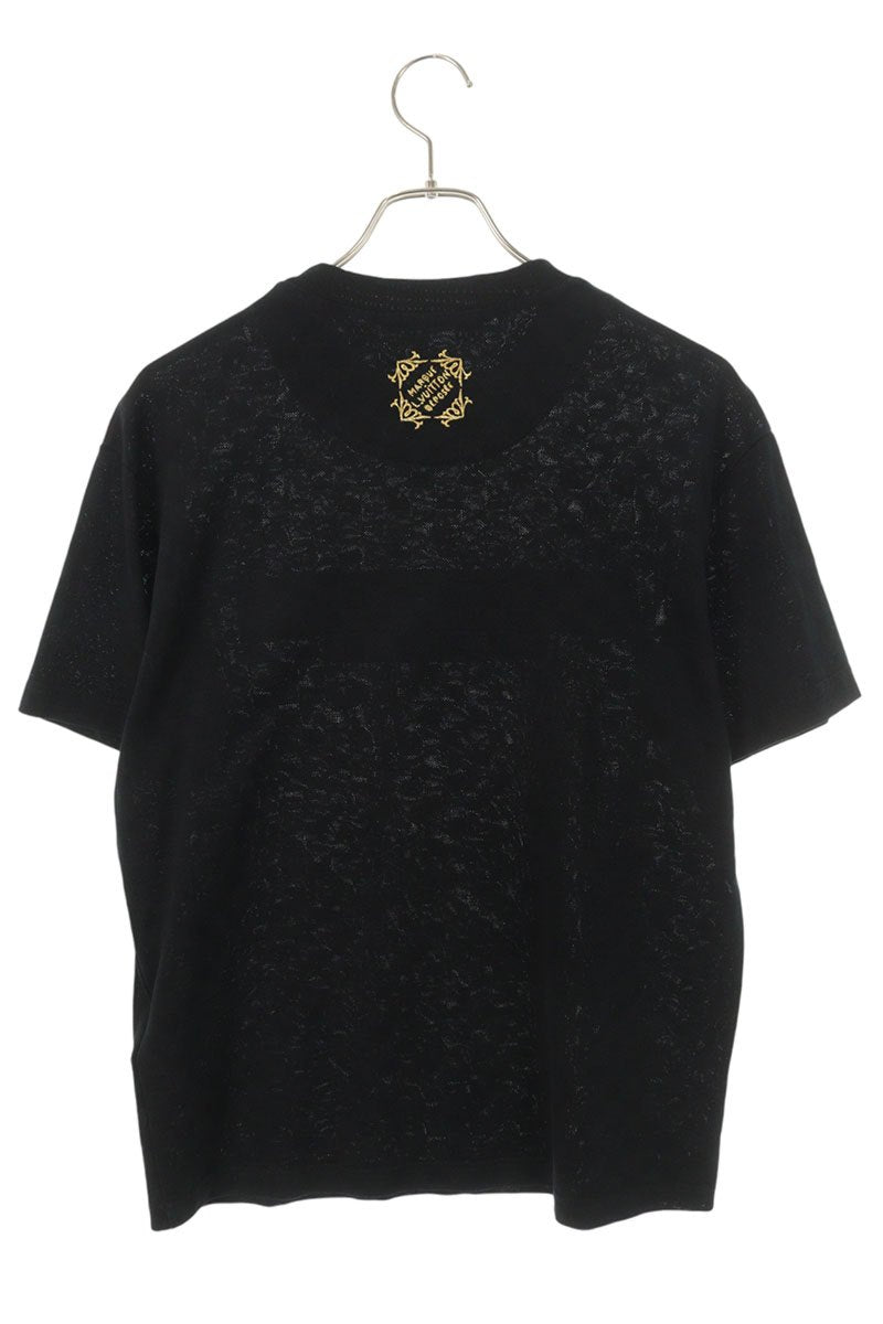 LOUISVUITTON 25SS Logo Embroidered Damier Tee Black Size XS