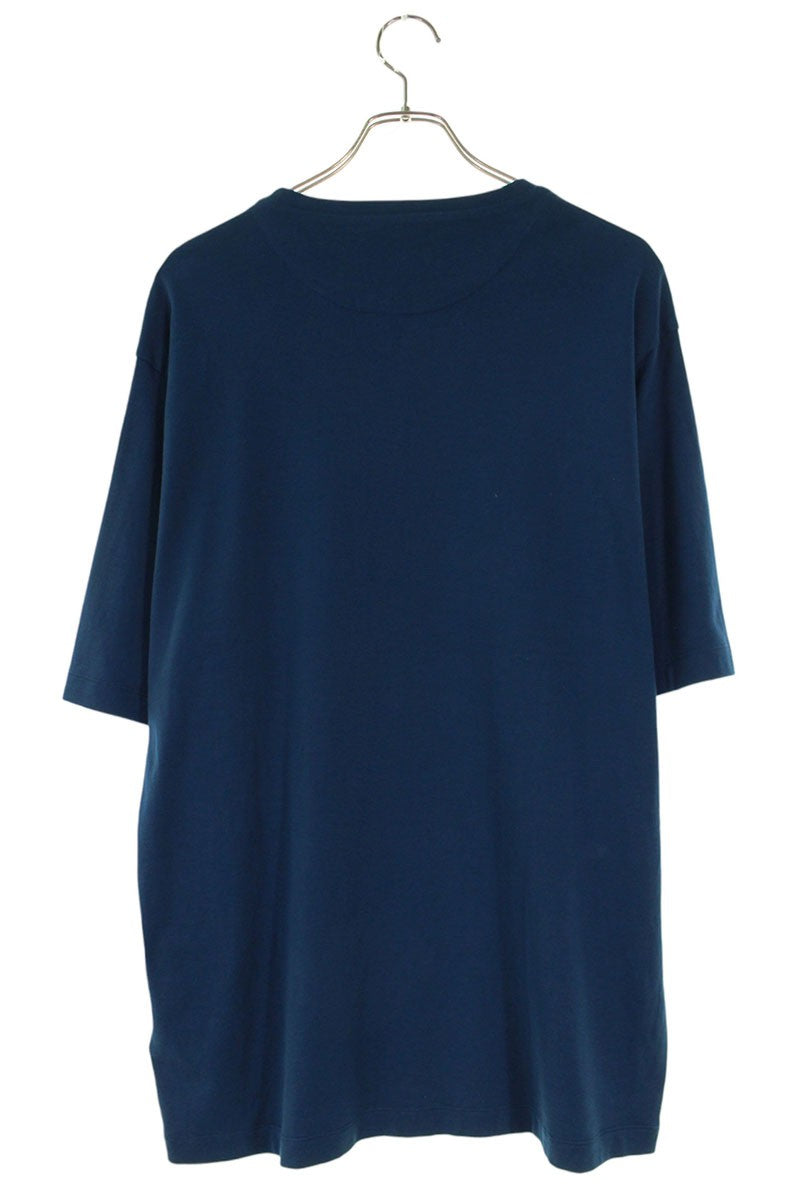 Prada Triangle Logo Plate T-Shirt Navy Cotton Size L
