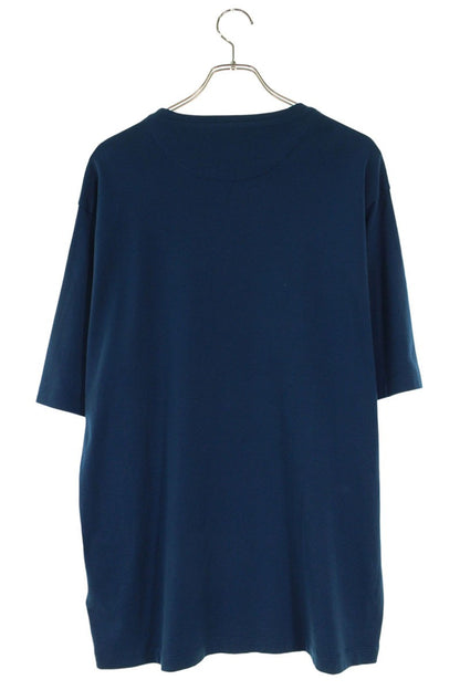 Prada Triangle Logo Plate T-Shirt Navy Cotton Size L