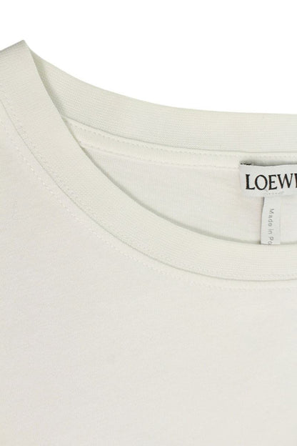LOEWE Anagram Embroidery Cotton T-shirt White Size M