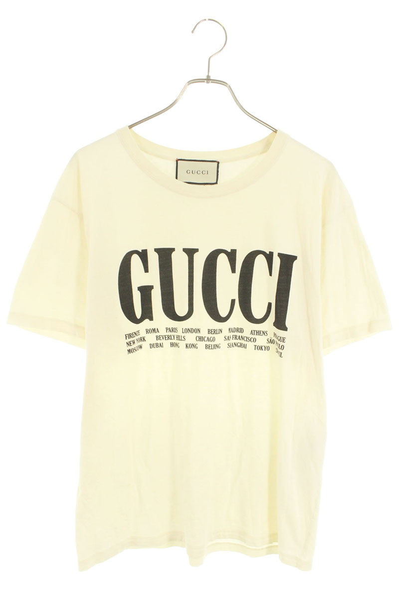 GUCCI City Logo Print T-shirt Off-White Size L